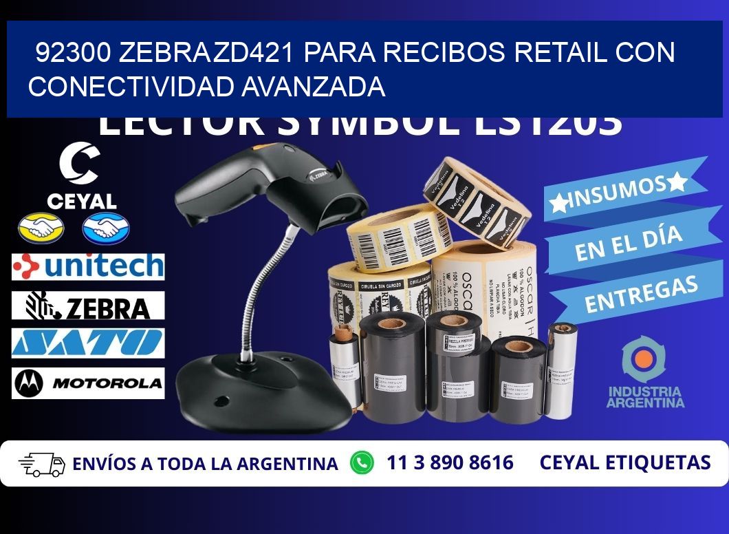 92300 Zebra ZD421 para recibos retail con conectividad avanzada